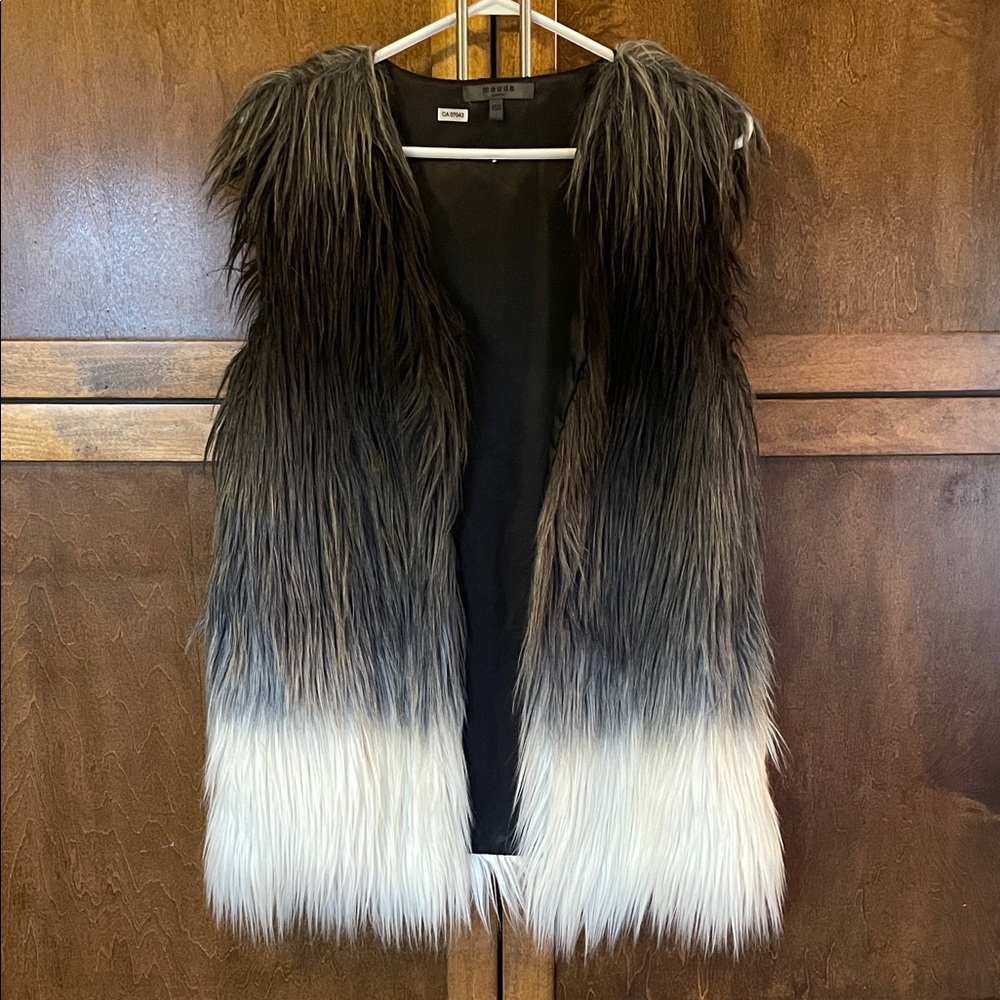Maude Black XS/S Faux Fur Vest
